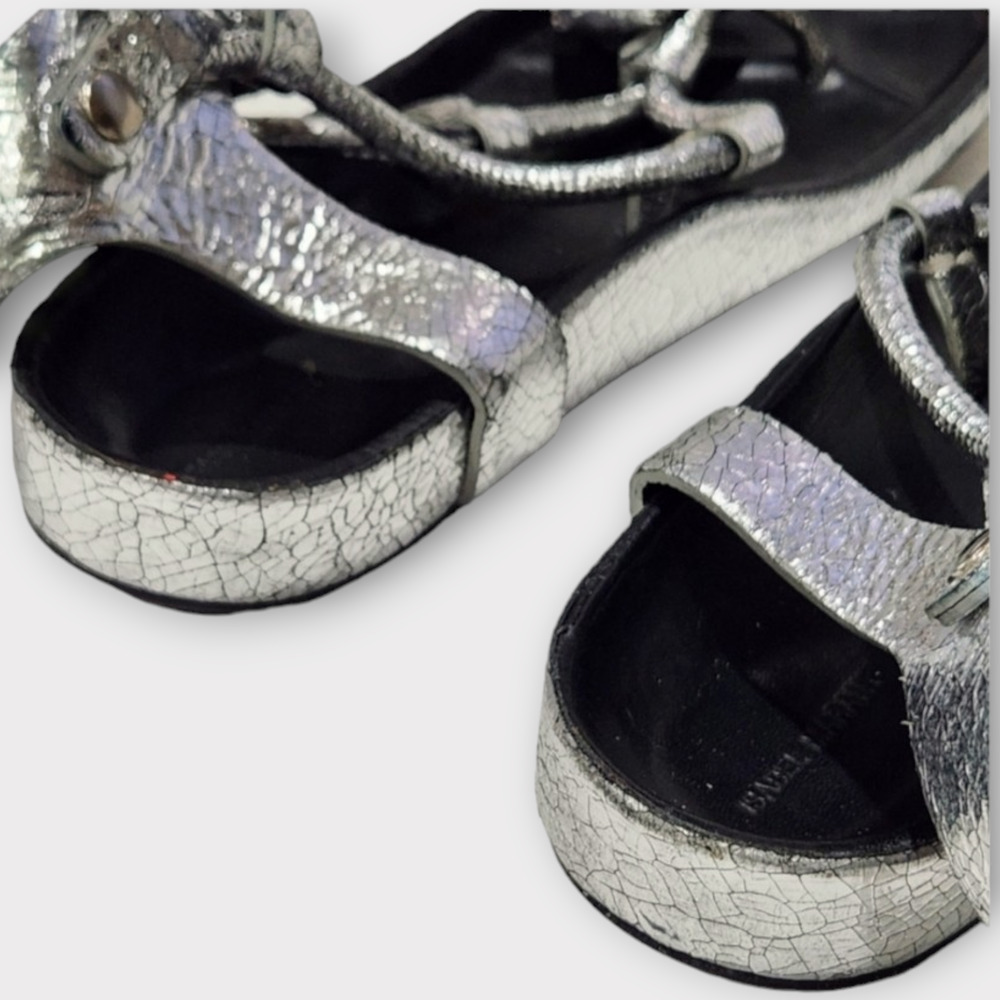 Isabel Marant Either Metallic Leather Sandals Tulip Bow Gladiator Womens Size 36 - Picture 11 of 15